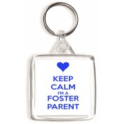 Keep Calm I'm a Foster Parent - Square Keyring