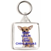 Keep Calm and Love Chihuahuas - Square Keyring