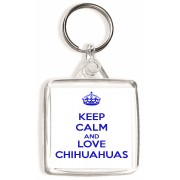 Keep Calm and Love Chihuahuas - Square Keyring