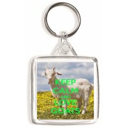 Keep Calm and Love Goats - Square Keyring