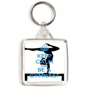 Keep Calm and Be a Gymnast - Square Keyring