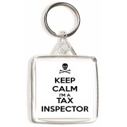 Keep Calm I'm a Tax Inspector - Square Keyring