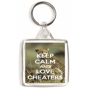 Keep Calm and Love Cheaters - Square Keyring