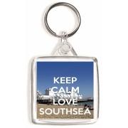 Keep Calm and Love Southsea - Square Keyring