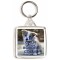 Keep Calm with a Border Collie - Square Keyring