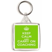Keep Calm and Carry On Coaching - Square Keyring