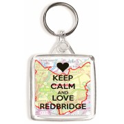 Keep Calm and Love Redbridge - Square Keyring