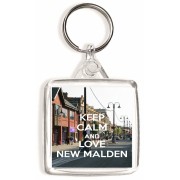Keep Calm and Love New Malden - Square Keyring