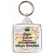 Keep Calm and Love Richmond Upon Thames - Square Keyring