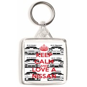 Keep Calm and Love a Nissan - Square Keyring