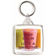 Keep Calm and Love a Smoothie - Square Keyring