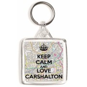 Keep Calm and Love Carshalton - Square Keyring