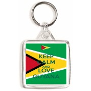 Keep Calm and Love Guyana - Square Keyring