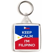 Keep Calm I'm Filipino - Square Keyring