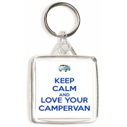 Keep Calm and Love Your Campervan - Square Keyring