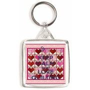 Keep Calm and Love Quilting - Square Keyring