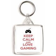 Keep Calm and Love Gaming - Square Keyring