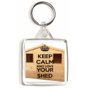 Keep Calm and Love Your Shed - Square Keyring