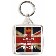 Keep Calm I'm a Market Trader - Square Keyring