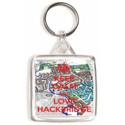 Keep Calm and Love Hackbridge - Square Keyring
