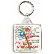 Keep Calm and Love Streatham -Square Keyring