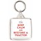 Keep Calm and Restore a Tractor - Square Keyring