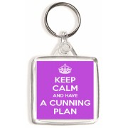 Keep Calm and have a Cunning Plan - Square Keyring