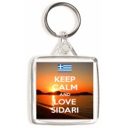 Keep Calm and Love Sidari - Square Keyring