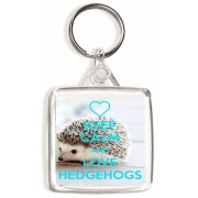 Keep Calm and Love Hedgehogs - Square Keyring