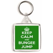 Keep Calm and Bungee Jump - Square Keyring