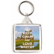 Keep Calm and Love Whitby - Square Keyring