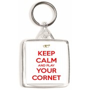 Keep Calm and Play Your Cornet - Square Keyring