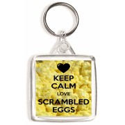 Keep Calm Love Scrambled Eggs - Square Keyring