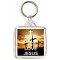 Keep Calm and Love Jesus - Square Keyring
