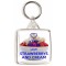 Keep Calm Love Strawberrys and Cream - Square Keyring