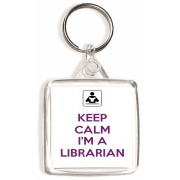 Keep Calm I'm a Librarian - Square Keyring
