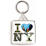 I Love (Heart) NY - Square Keyring