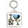 I Love (Heart) NY - Square Keyring