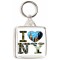 I Love (Heart) NY - Square Keyring