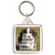 Keep Calm and Love Springer Spaniels - Square Keyring