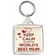 Keep Calm You're the World's Best Mum - Square Keyring