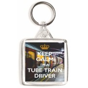Keep Calm I'm a Tube Train Driver - Square Keyring