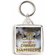 Keep Calm and Love Dwarf Hamsters - Square Keyring