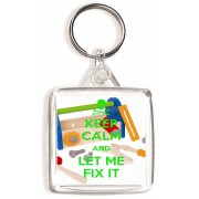 Keep Calm and Let me Fix It - Square Keyring