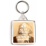Keep Calm and Listen to Brahms - Square Keyring