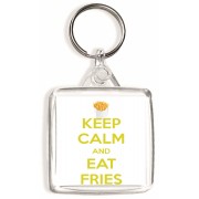 Keep Calm and Eat Fries - Square Keyring