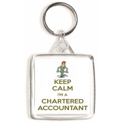 Keep Calm I'm a Chartered Accountant - Square Keyring