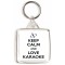 Keep Calm and Love Karaoke - Square Keyring