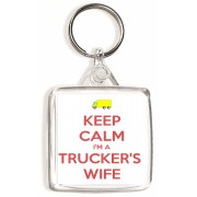 Keep Calm I'm a Trucker's Wife - Square Keyring