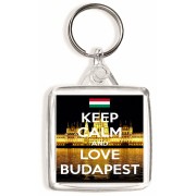 Keep Calm and Love Budapest - Square Keyring
